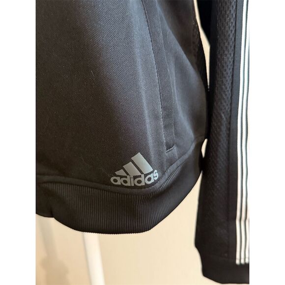 Adidas women’s M Black Varsity Track Jacket Snap Button Casual - Picture 9 of 9